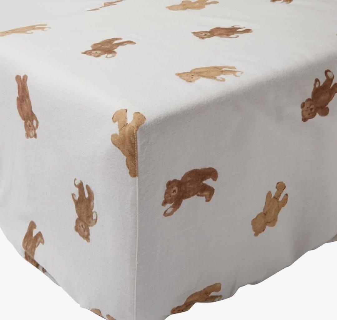 ジェラートピケ 布団カバー 3点セット ベア柄 シングル 綿100% 寝具