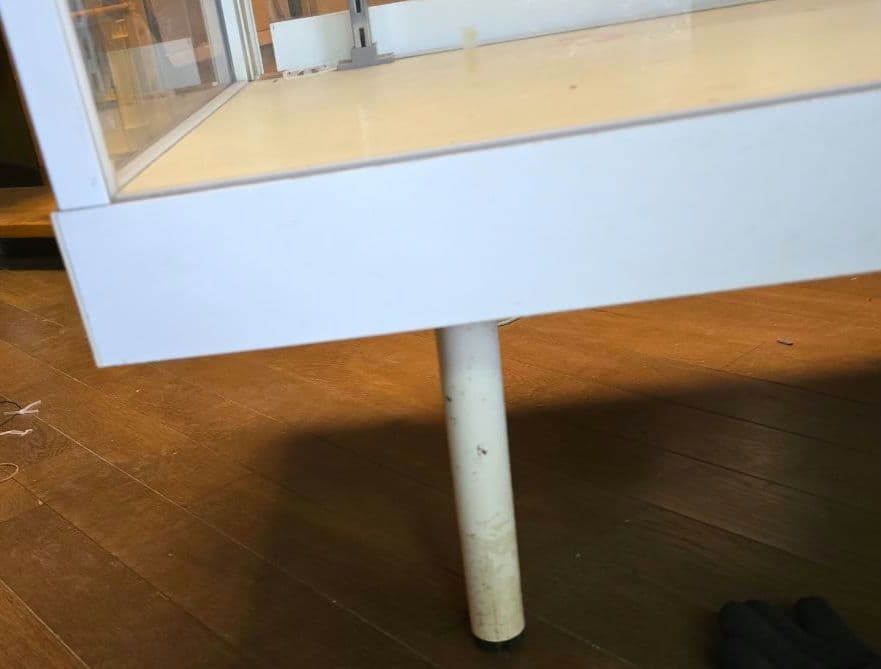 大田区 東糀谷 引取り 限定 レトロ ホワイト系 ガラスショーケース 照明付き