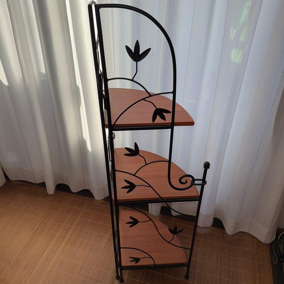 木製コーナーシェルフ　3段　プランタースタンド