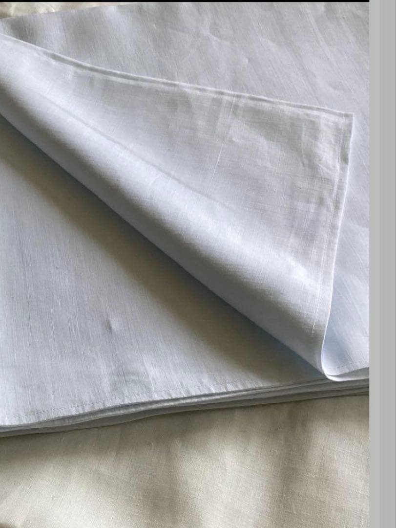 近江麻ラミー超晒しホワイ二枚合わせケツト170×145