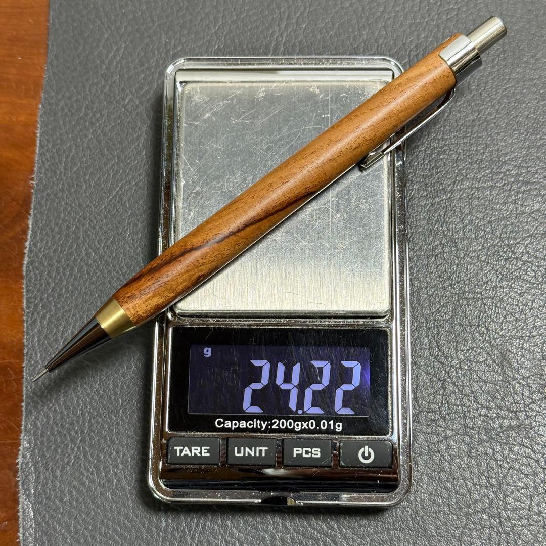 110山梨　木製シャーペン　強低重心テーパー　真鍮