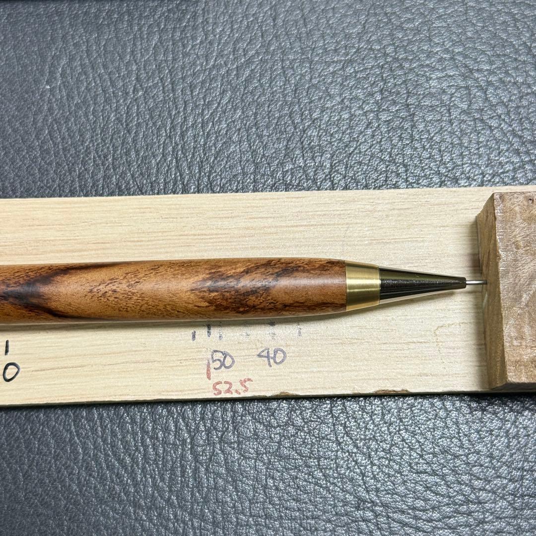 110山梨　木製シャーペン　強低重心テーパー　真鍮