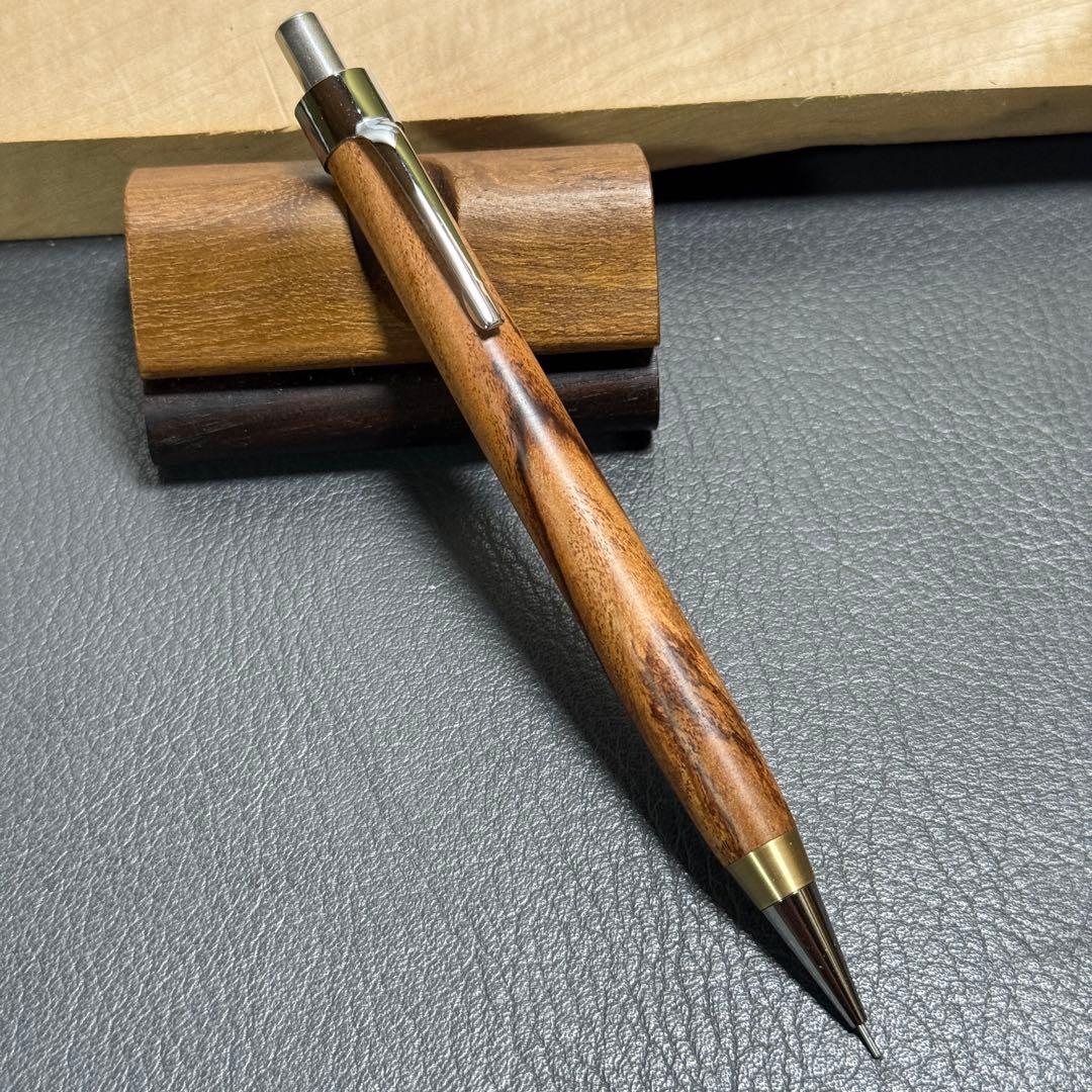 110山梨　木製シャーペン　強低重心テーパー　真鍮