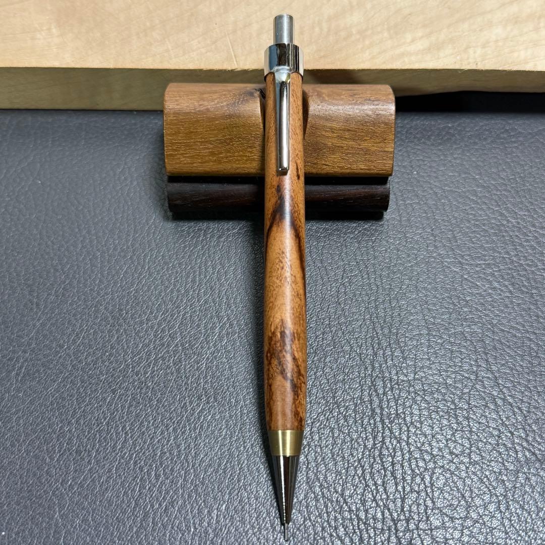 110山梨　木製シャーペン　強低重心テーパー　真鍮