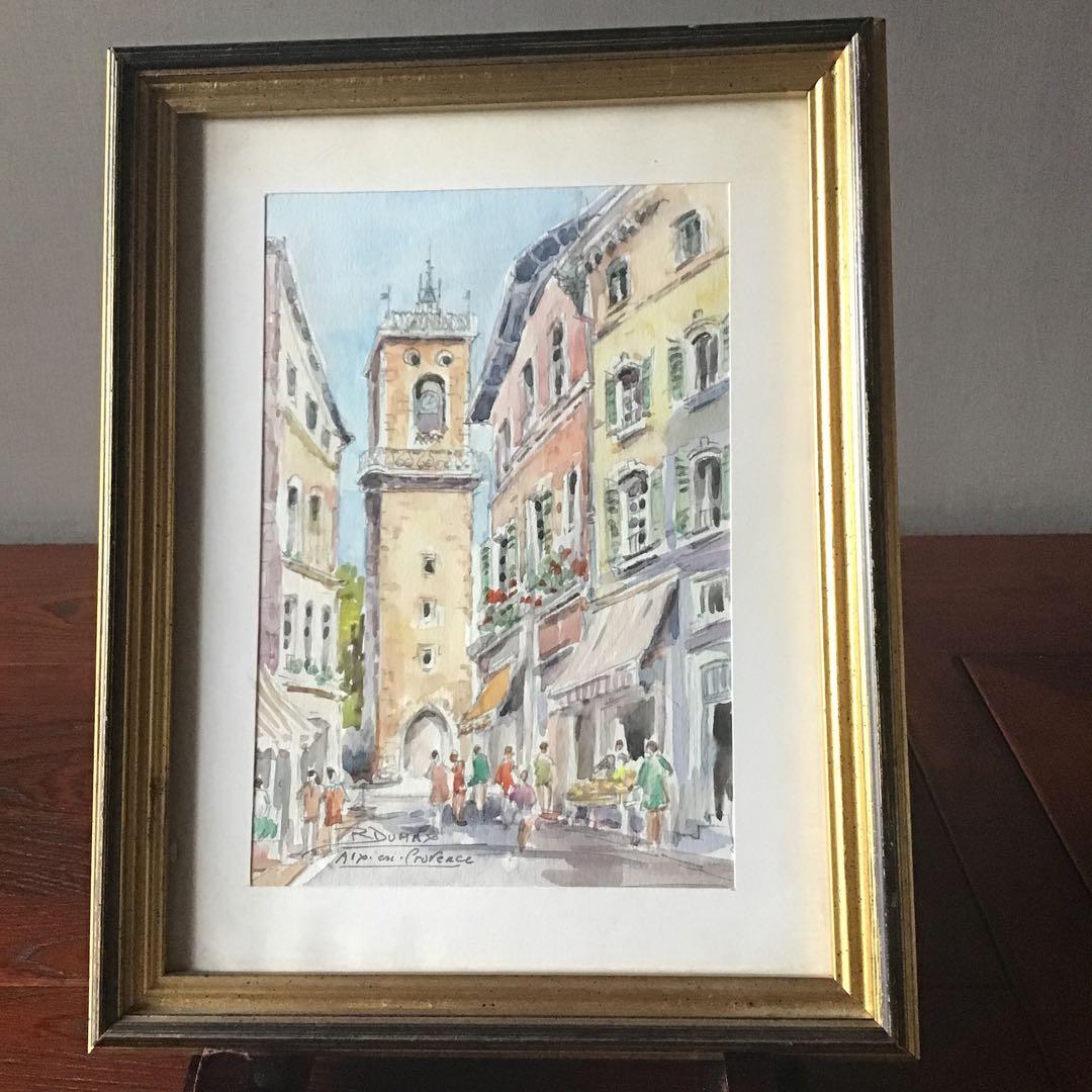 ヨーロッパ風景画　水彩画