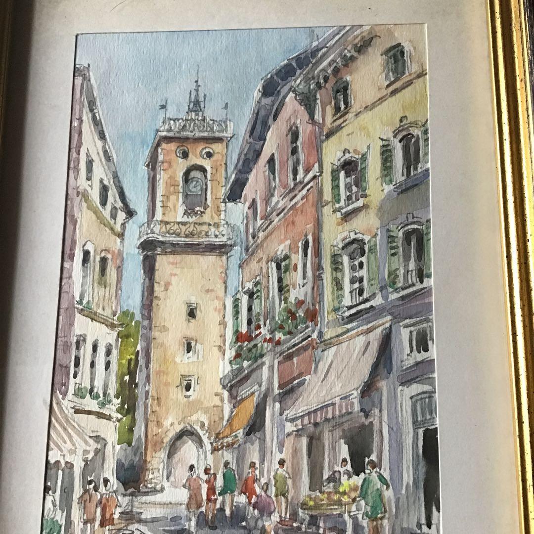 ヨーロッパ風景画　水彩画