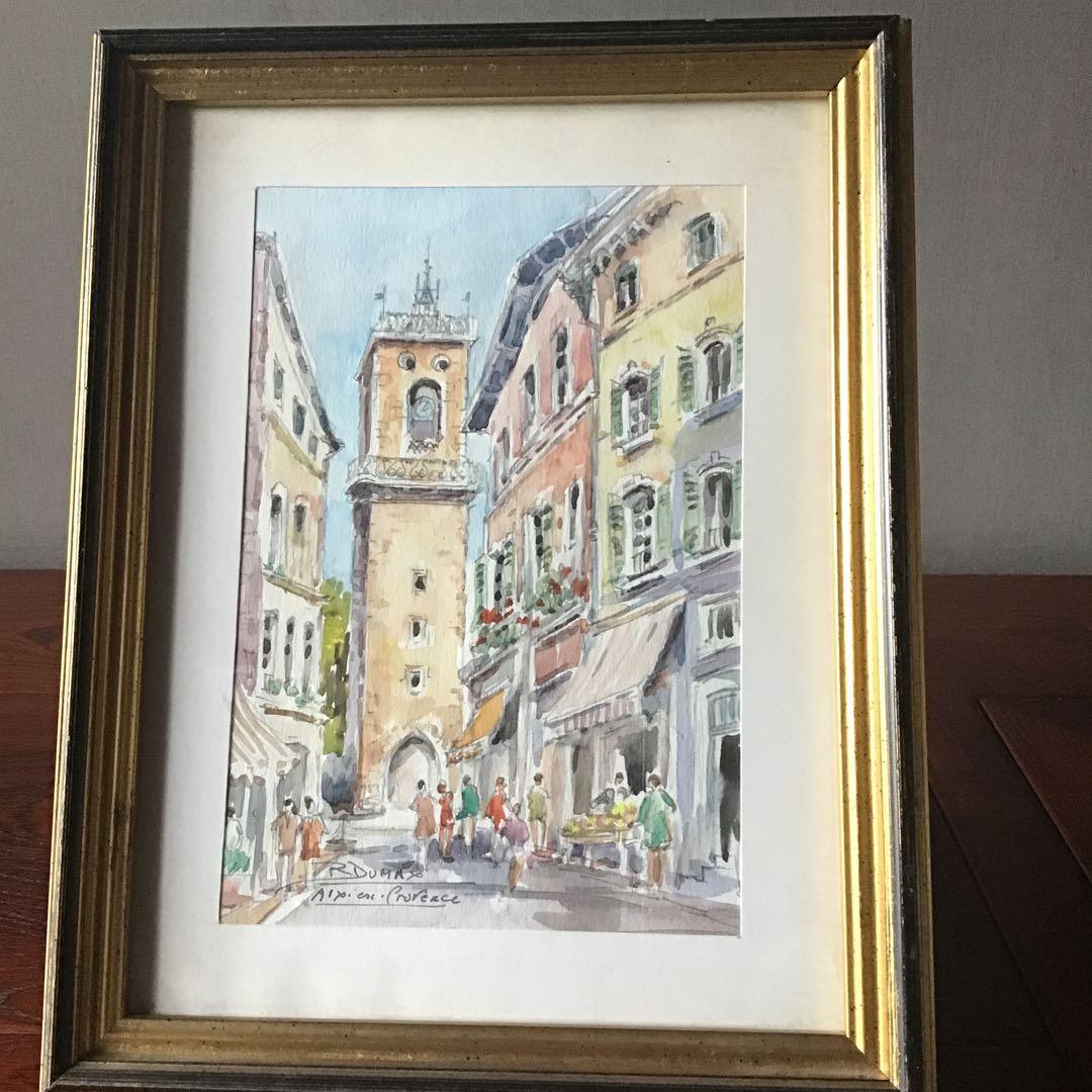 ヨーロッパ風景画　水彩画