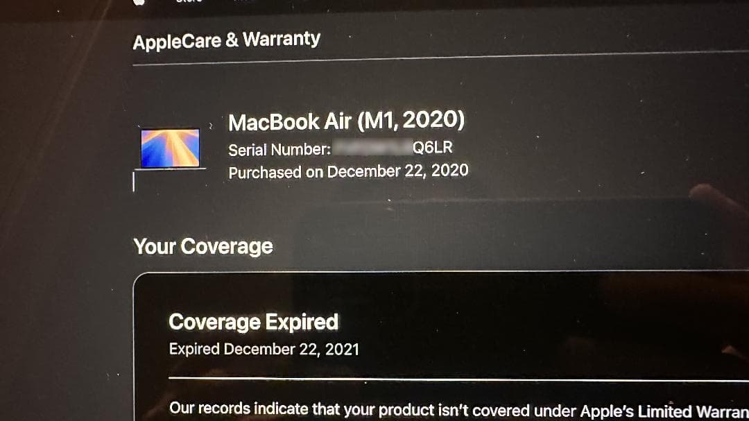 Macbook Air A2337 16+256 13.3インチ US配列