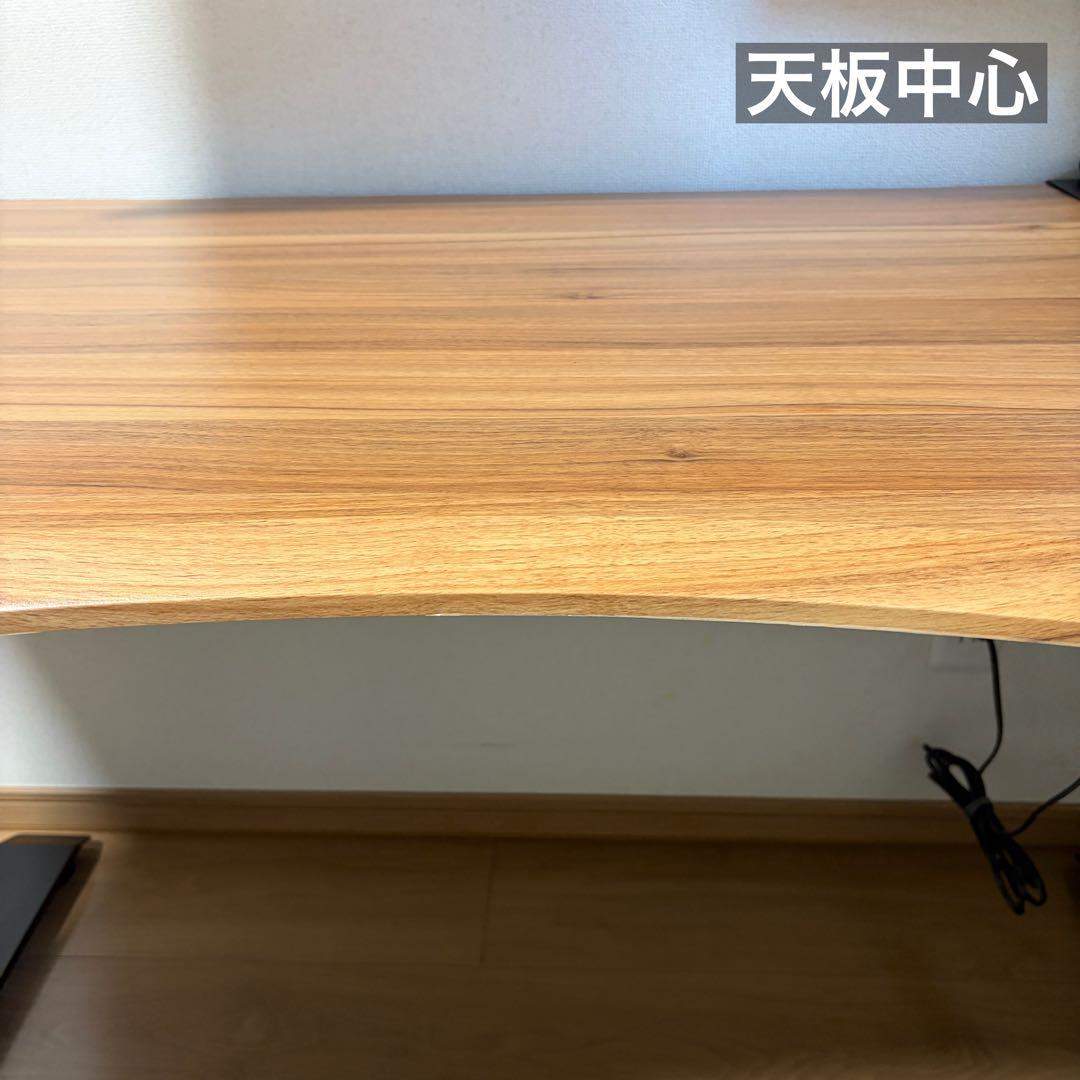 flexispot 電動昇降式デスクE7+カーブ天板ブラウン（ケーブルトレー付）