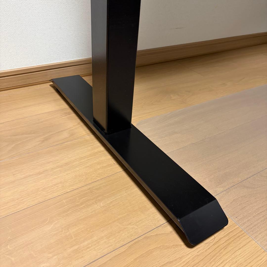 flexispot 電動昇降式デスクE7+カーブ天板ブラウン（ケーブルトレー付）