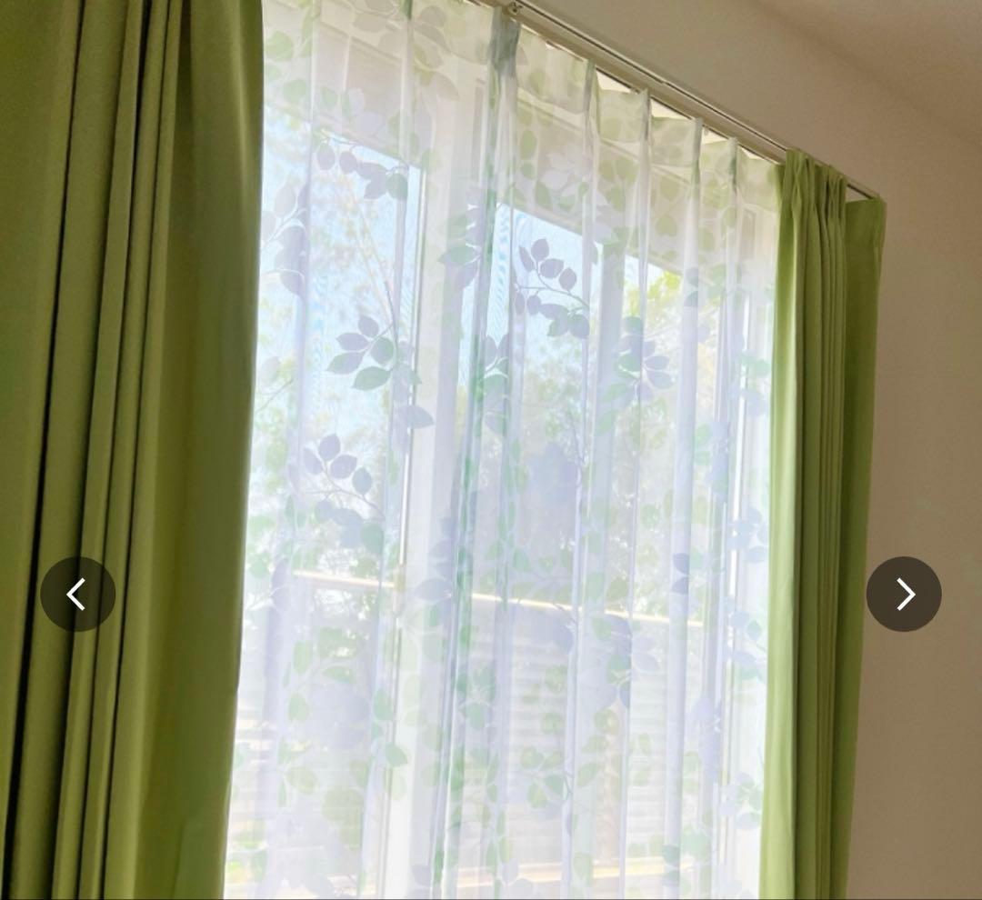 遮光2級カーテン　グリーンカーテンのみ　200幅✖️丈180 2枚