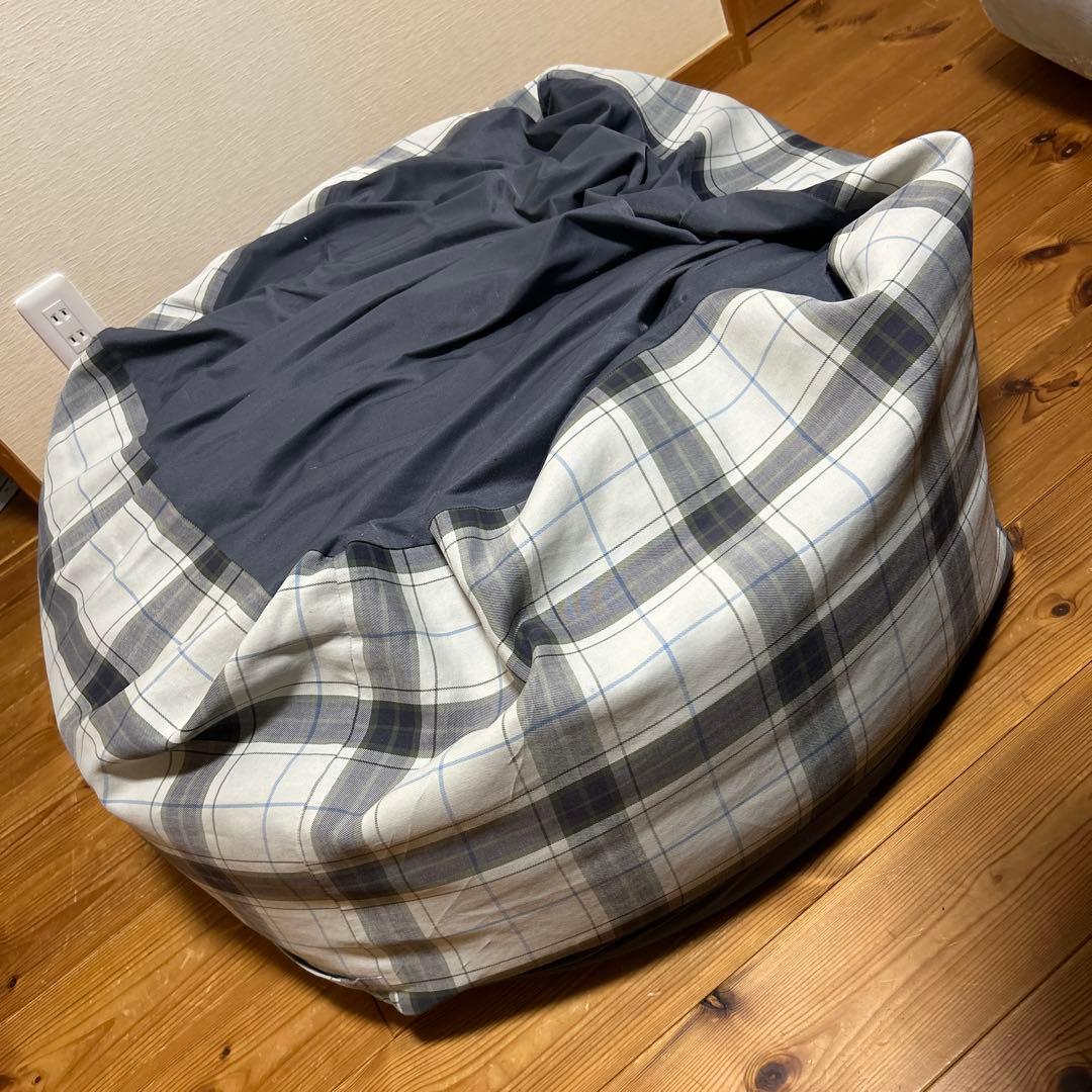 無印良品 ビーズクッション グレー チェック柄