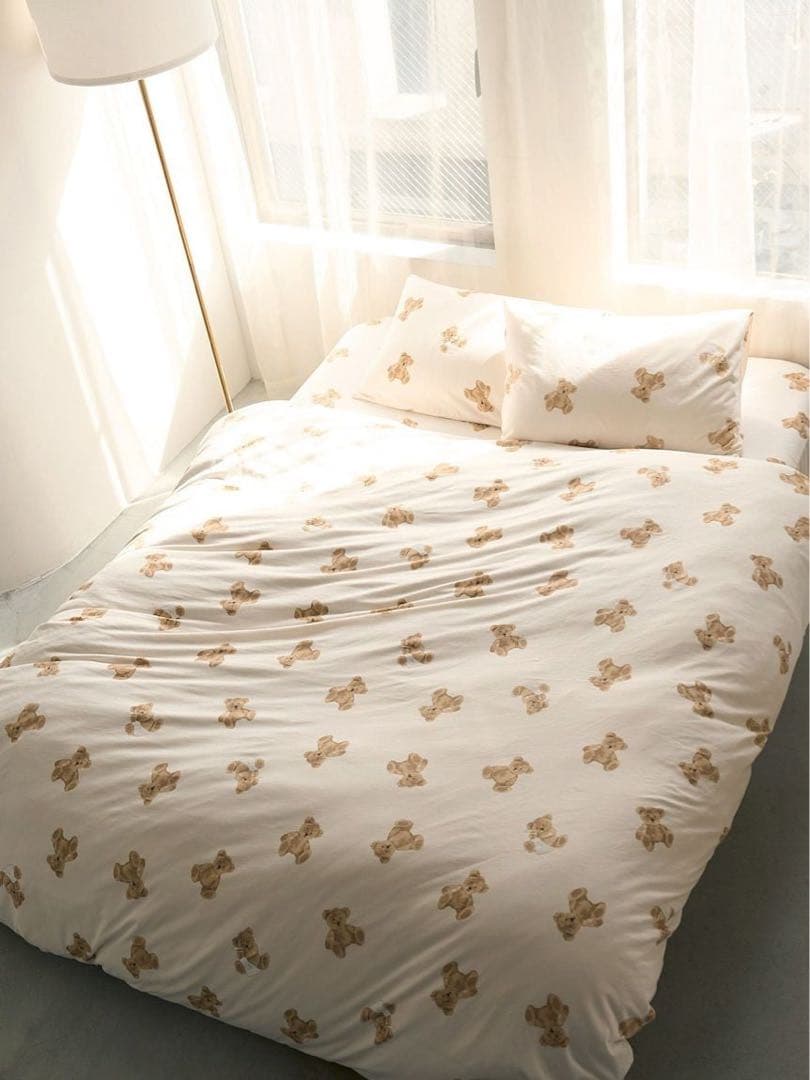 新品　ジェラピケ　ベア　寝具カバー　ダブル　３点セット　マットレス用