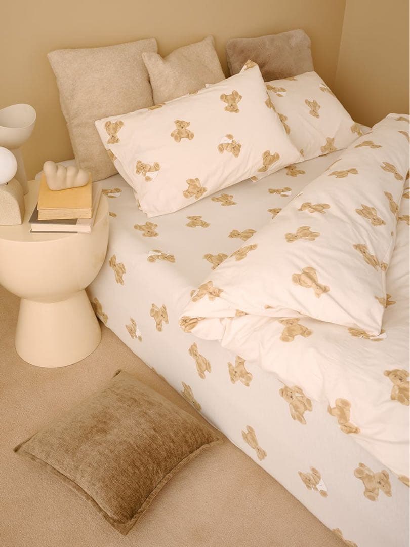 新品　ジェラピケ　ベア　寝具カバー　ダブル　３点セット　マットレス用