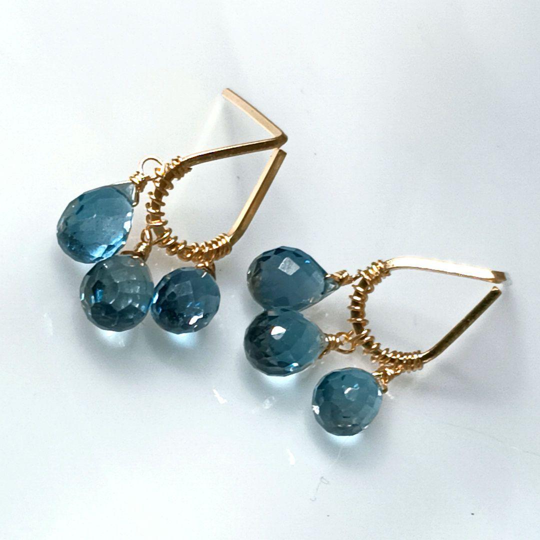 14kgf ロンドンブルートパーズピアス♡