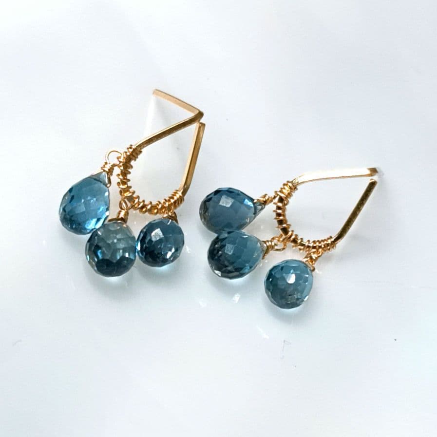 14kgf ロンドンブルートパーズピアス♡