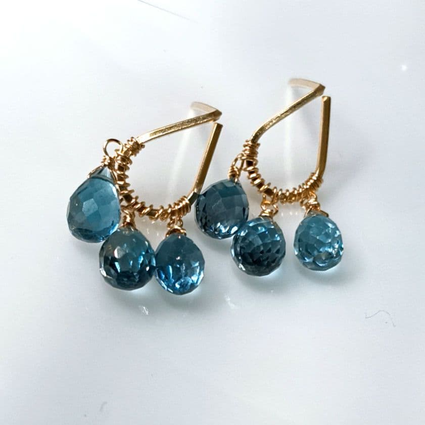 14kgf ロンドンブルートパーズピアス♡