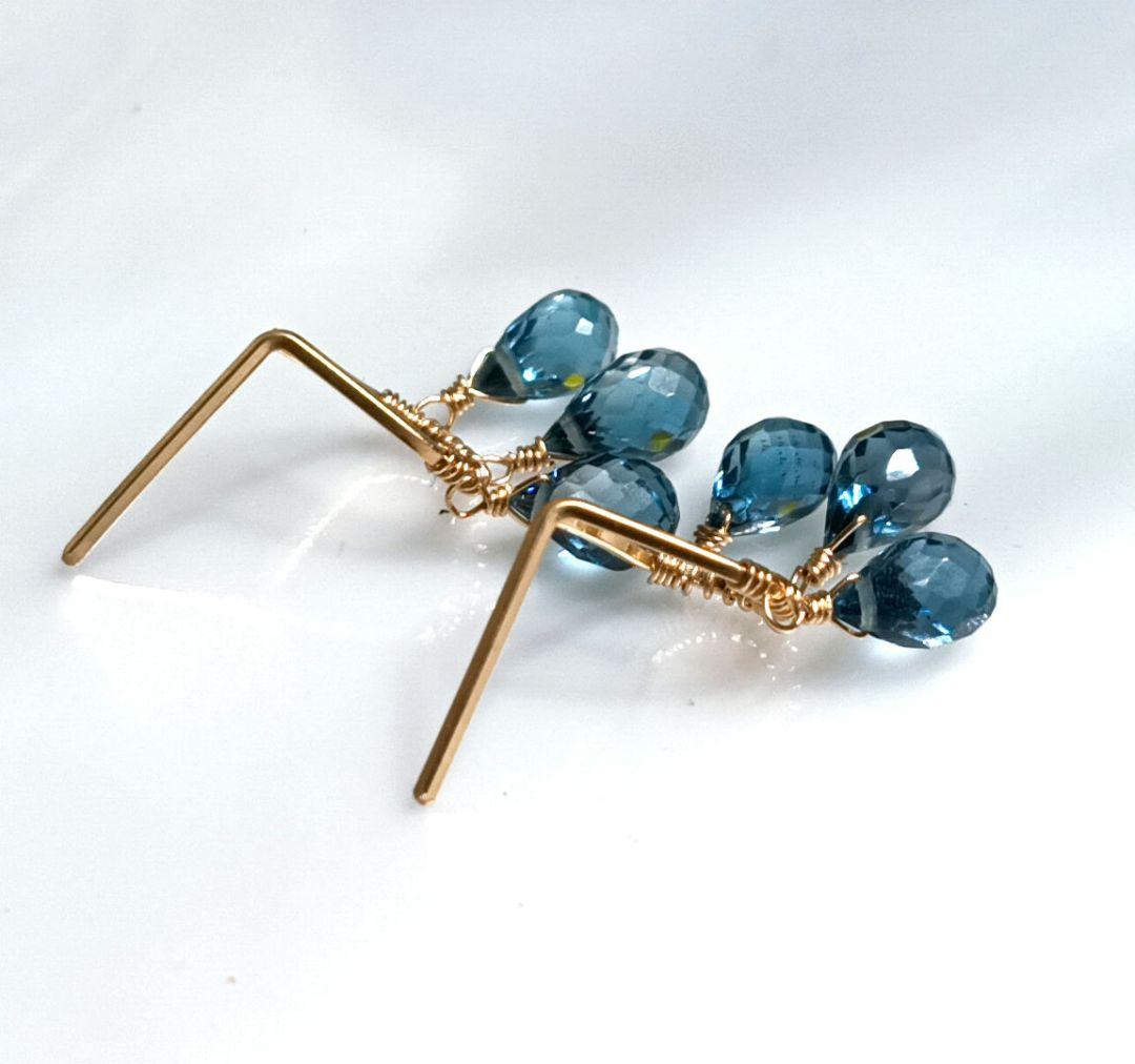 14kgf ロンドンブルートパーズピアス♡