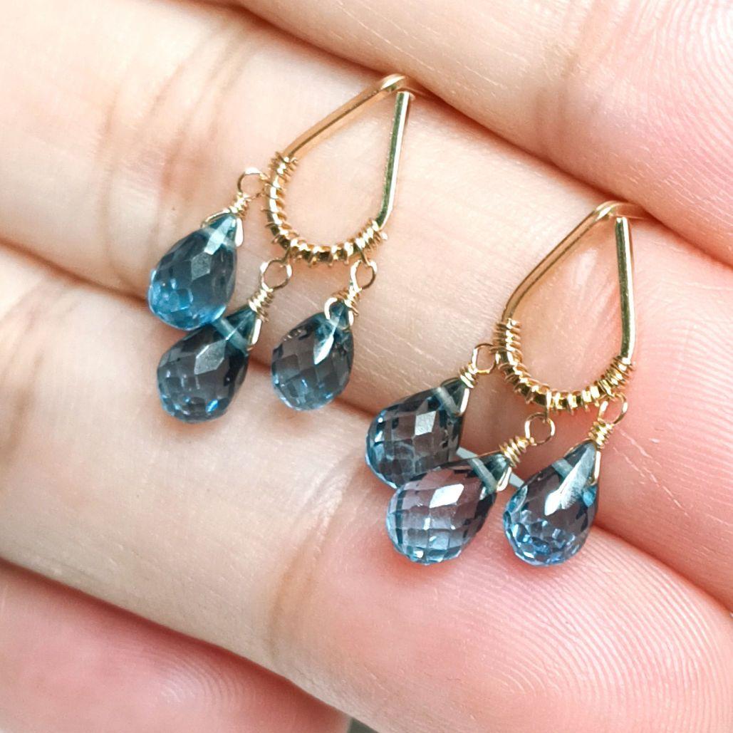 14kgf ロンドンブルートパーズピアス♡