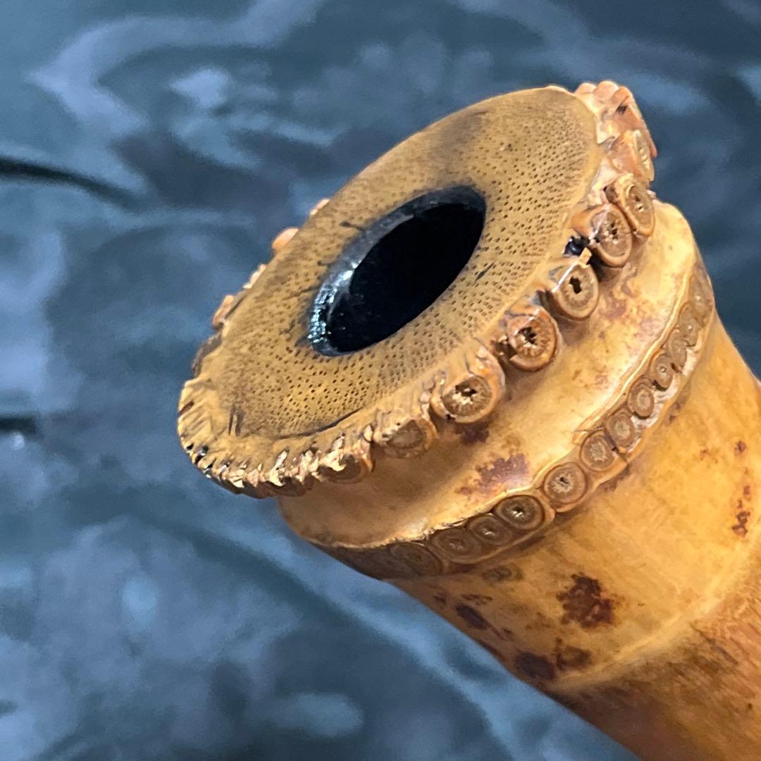 尺八 琴古流 在銘 二尺一寸管 銀巻き 【音出し確認済み】