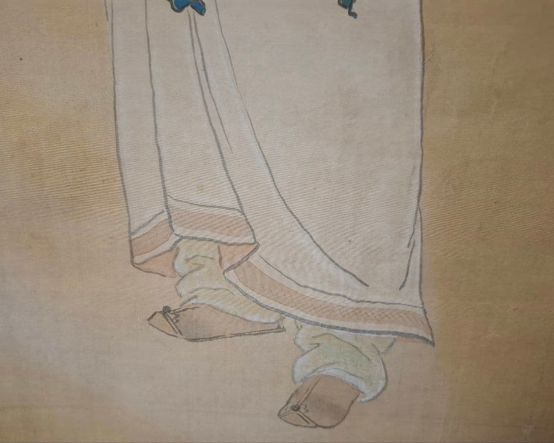 小池曲江　仙台藩四大画人　人物画　掛け軸　桐箱