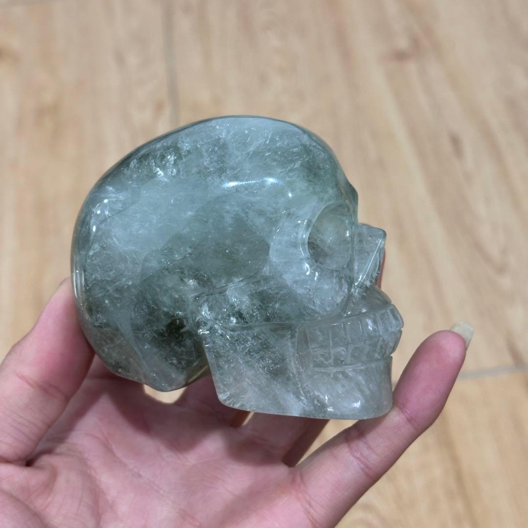 天然石フローライトのスカル　置物　ご購入前に在庫確認必要G.900