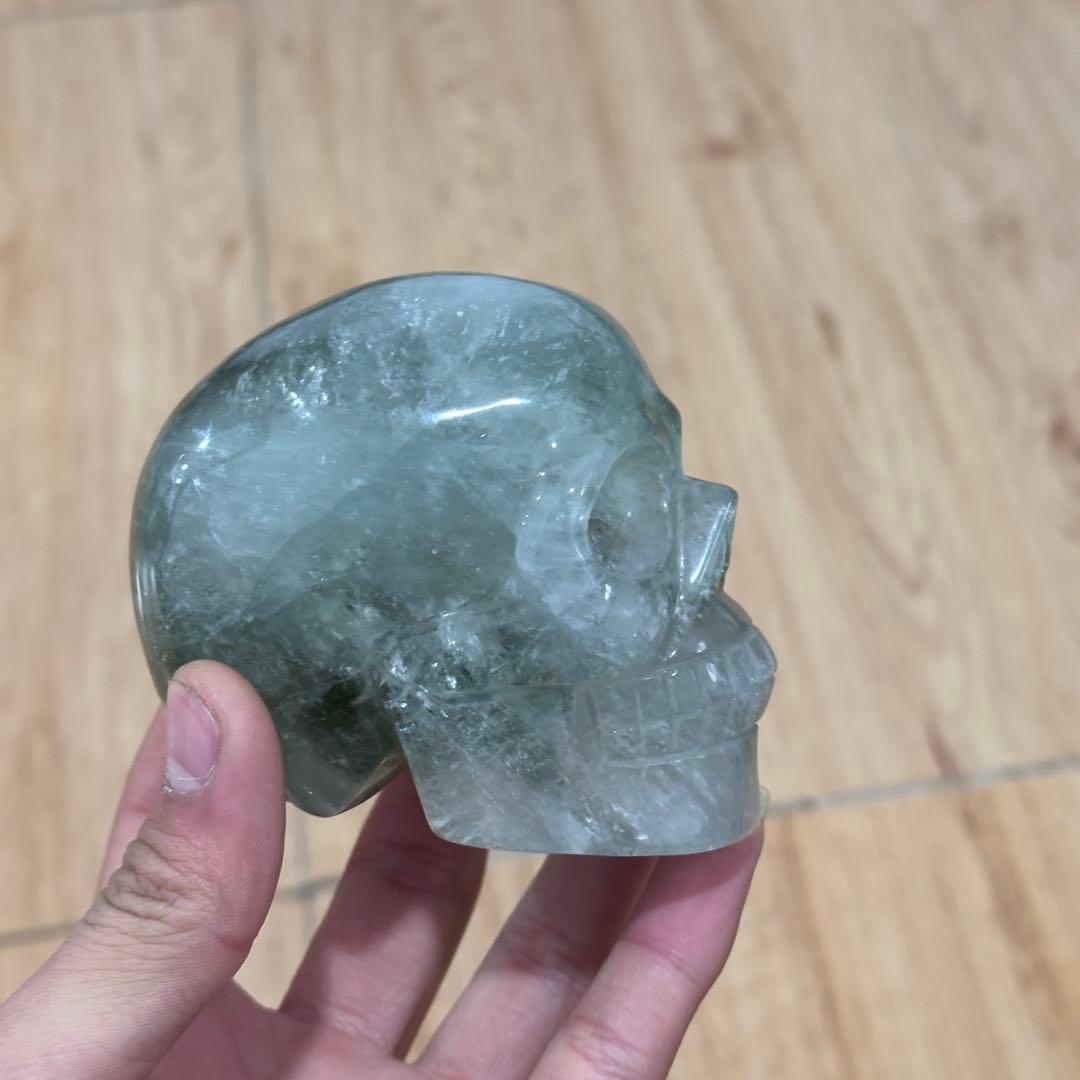 天然石フローライトのスカル　置物　ご購入前に在庫確認必要G.900