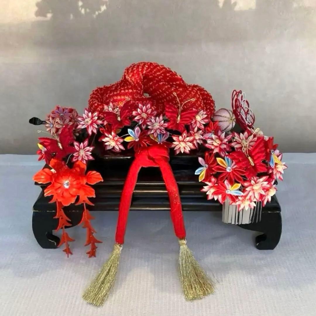 専用　七五三　花盛り！小菊と蝶々の花簪　Uピン簪　ビラ簪　花玉簪　水引簪　玉飾り