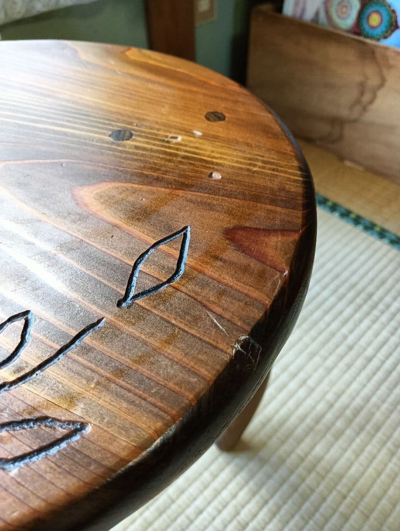 木製スツール 桜の花　吉野杉