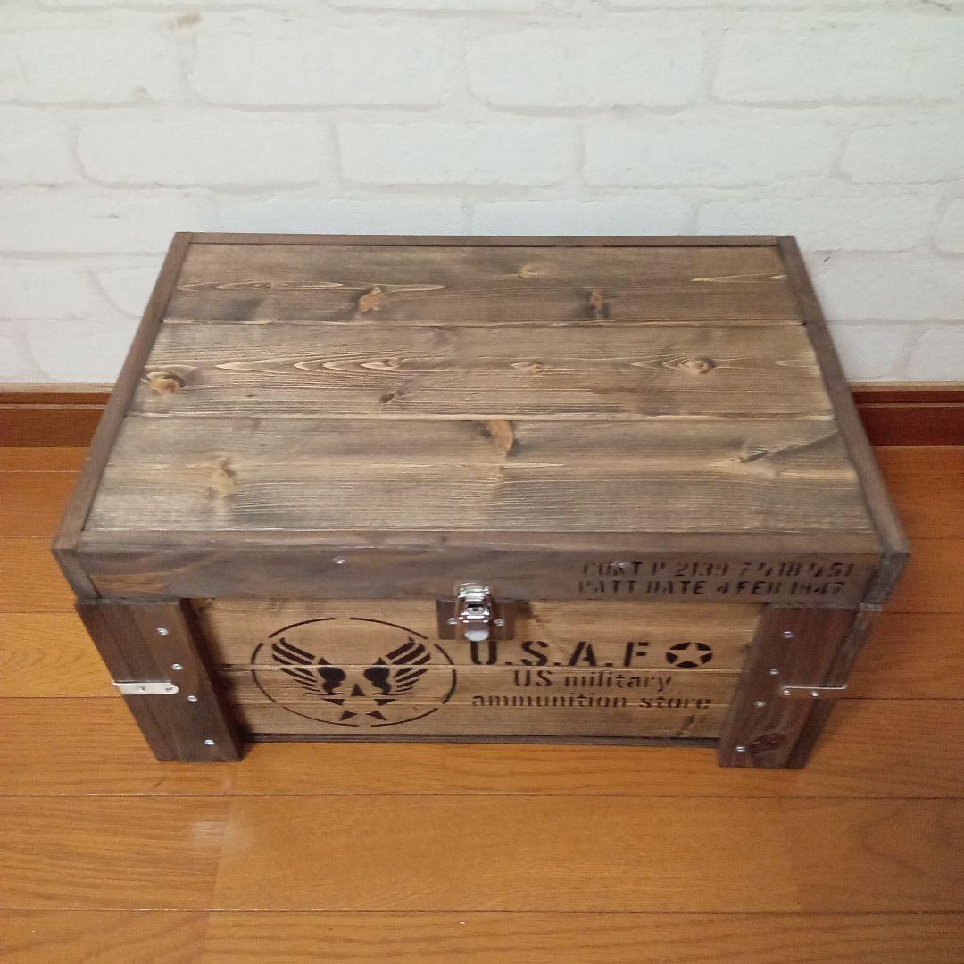 【ハンドメイド】ミリタリーコンテナ ストレージボックス