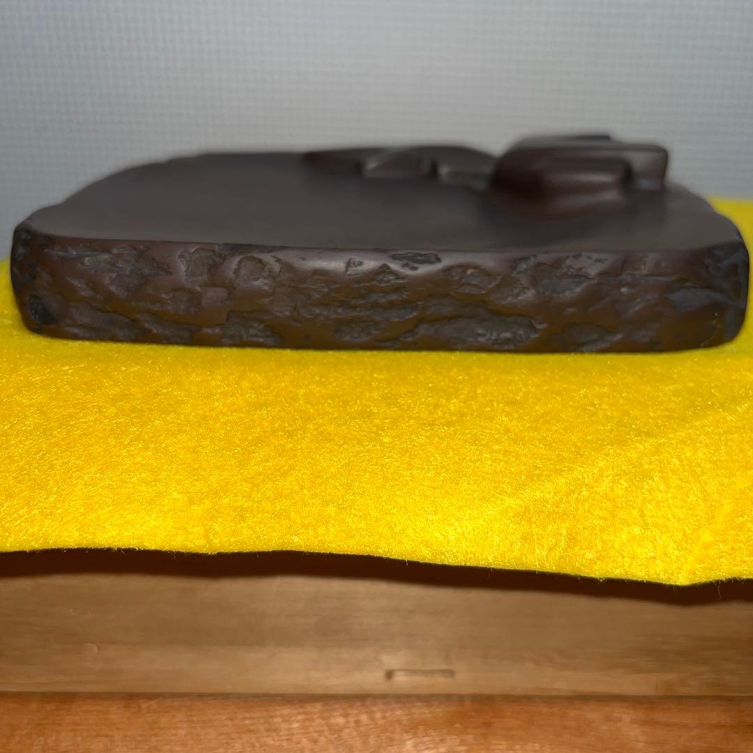 ⭕️赤間硯　銘　きく　名工　堀尾卓司　美品　希少作品　桐共箱