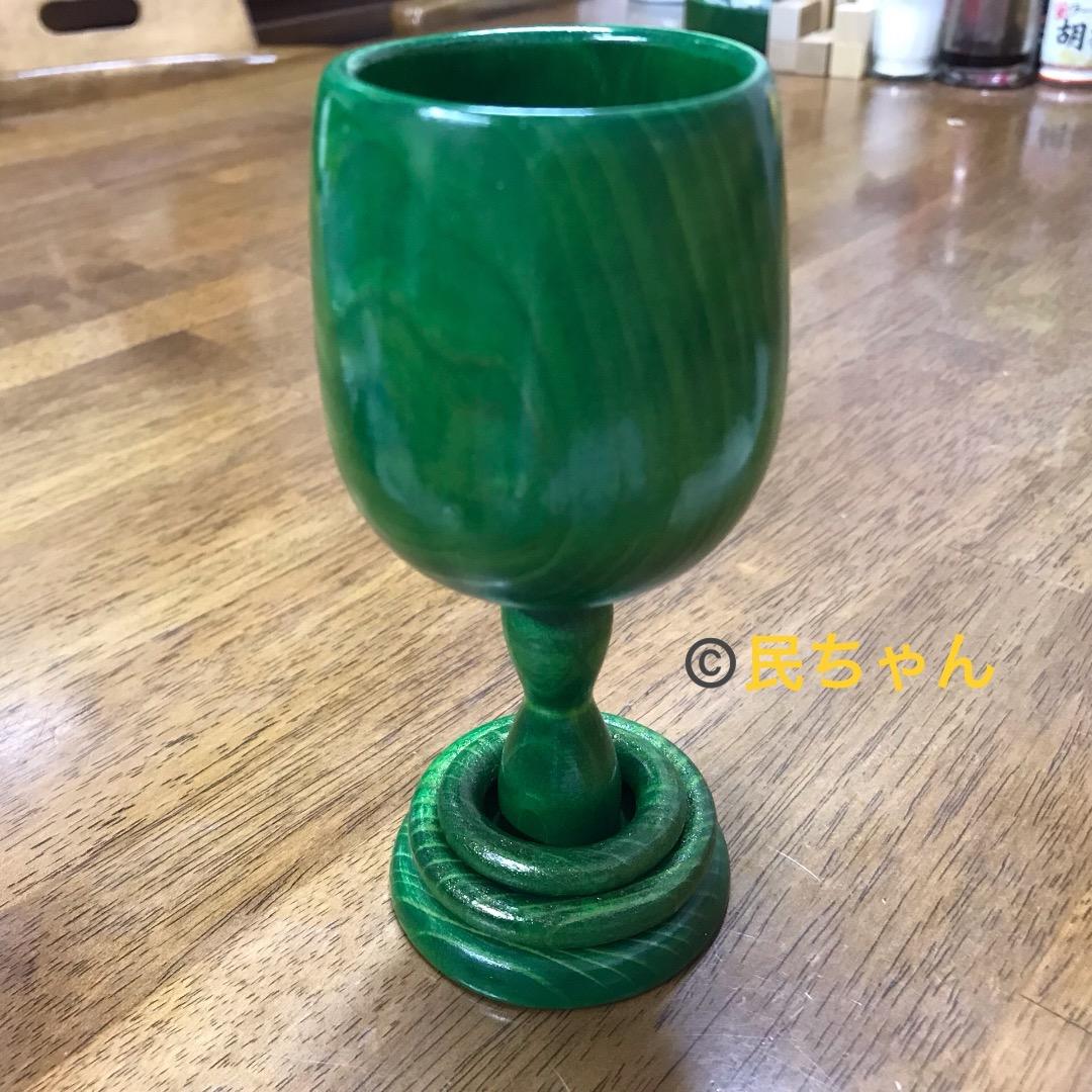 ハンドメイド　かわいい　木製　お酒　遊び心　2人ワイングラスセット T-280