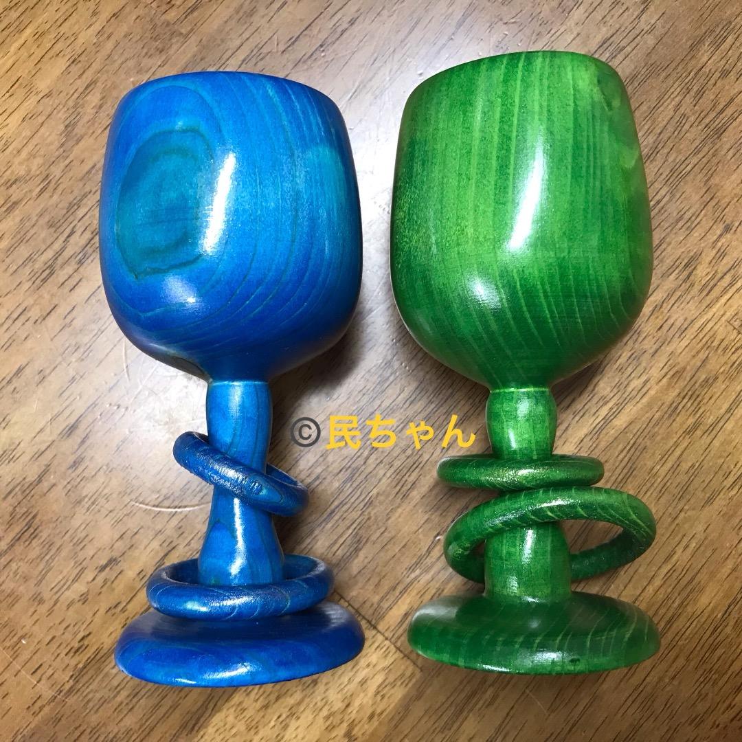 ハンドメイド　かわいい　木製　お酒　遊び心　2人ワイングラスセット T-280