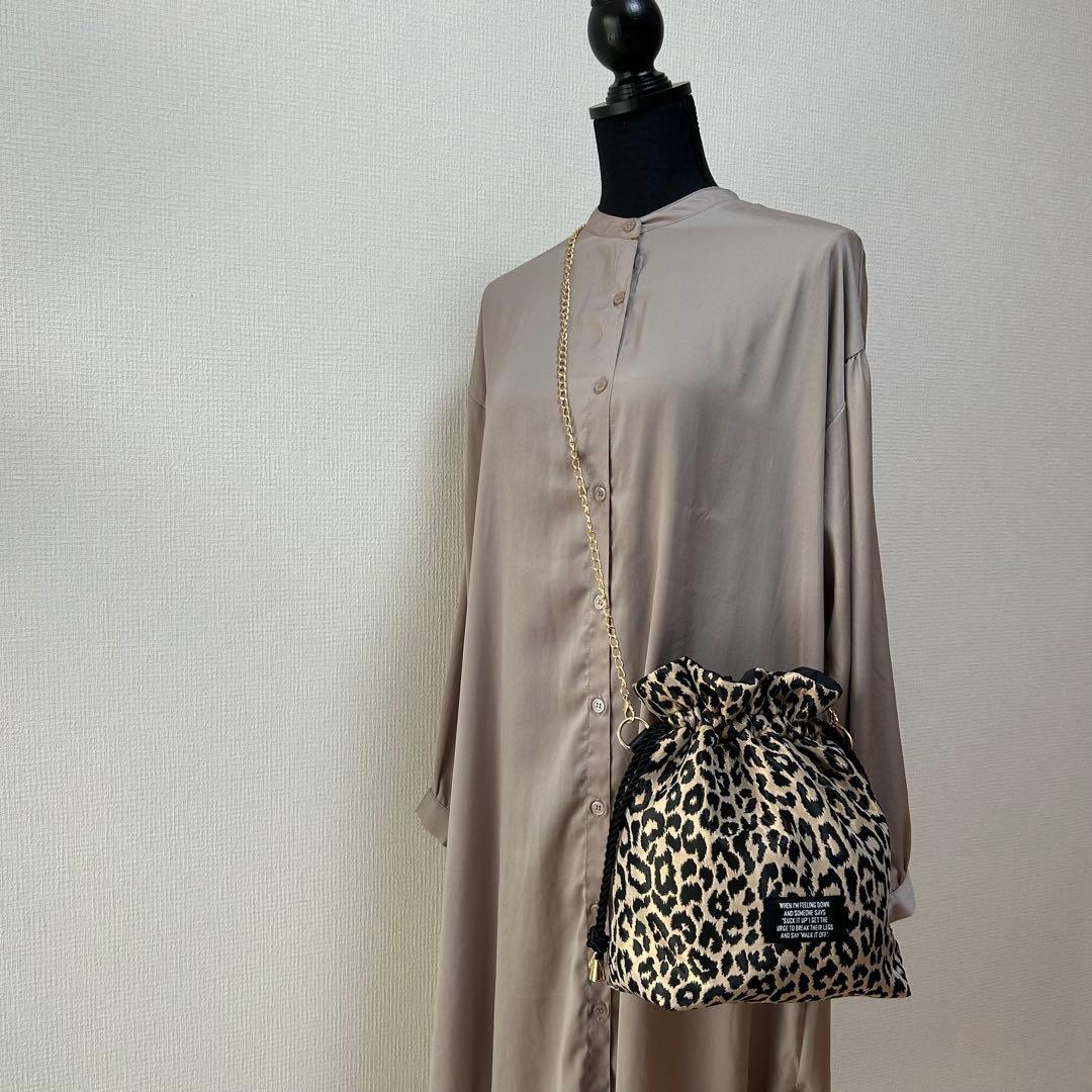 ☆leopard巾着バック☆