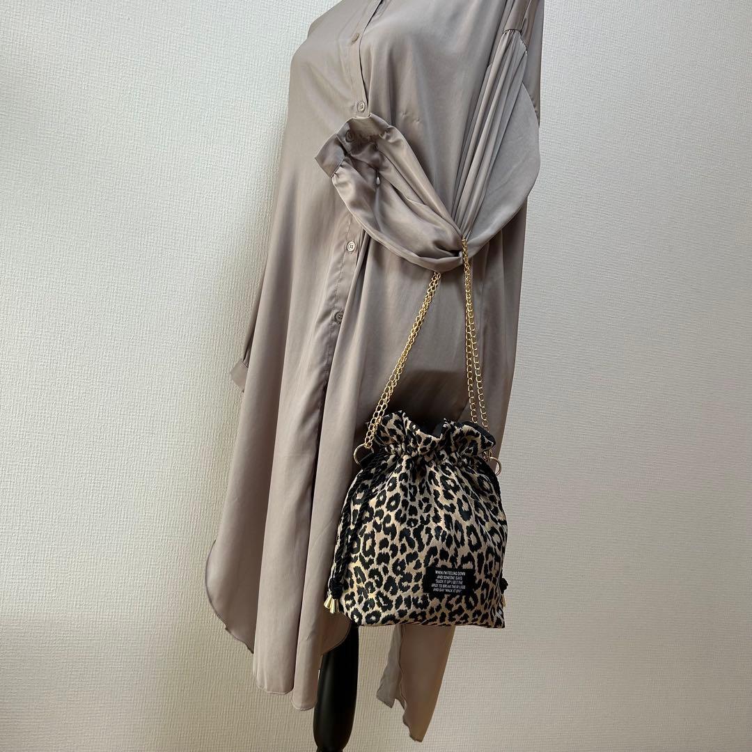 ☆leopard巾着バック☆