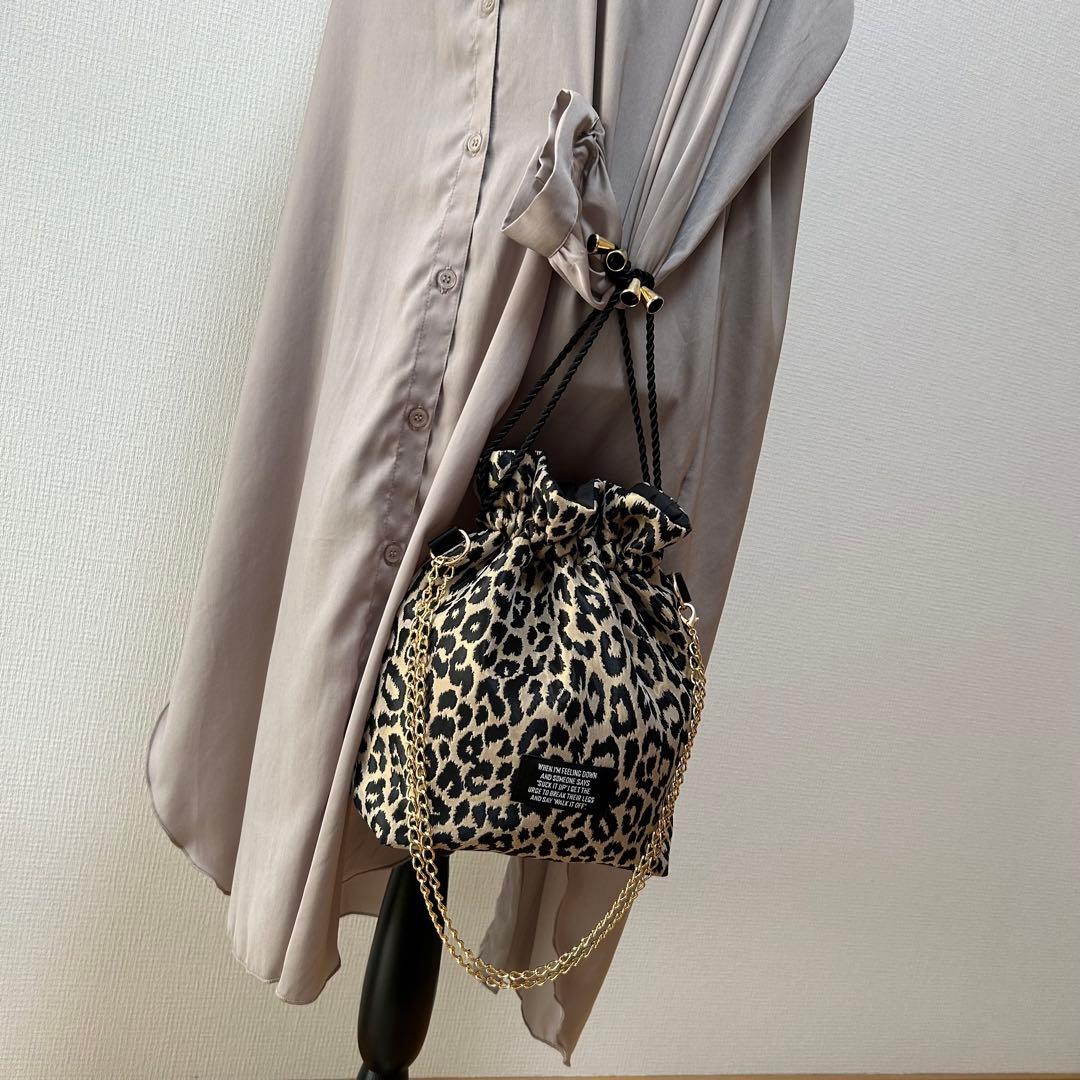 ☆leopard巾着バック☆