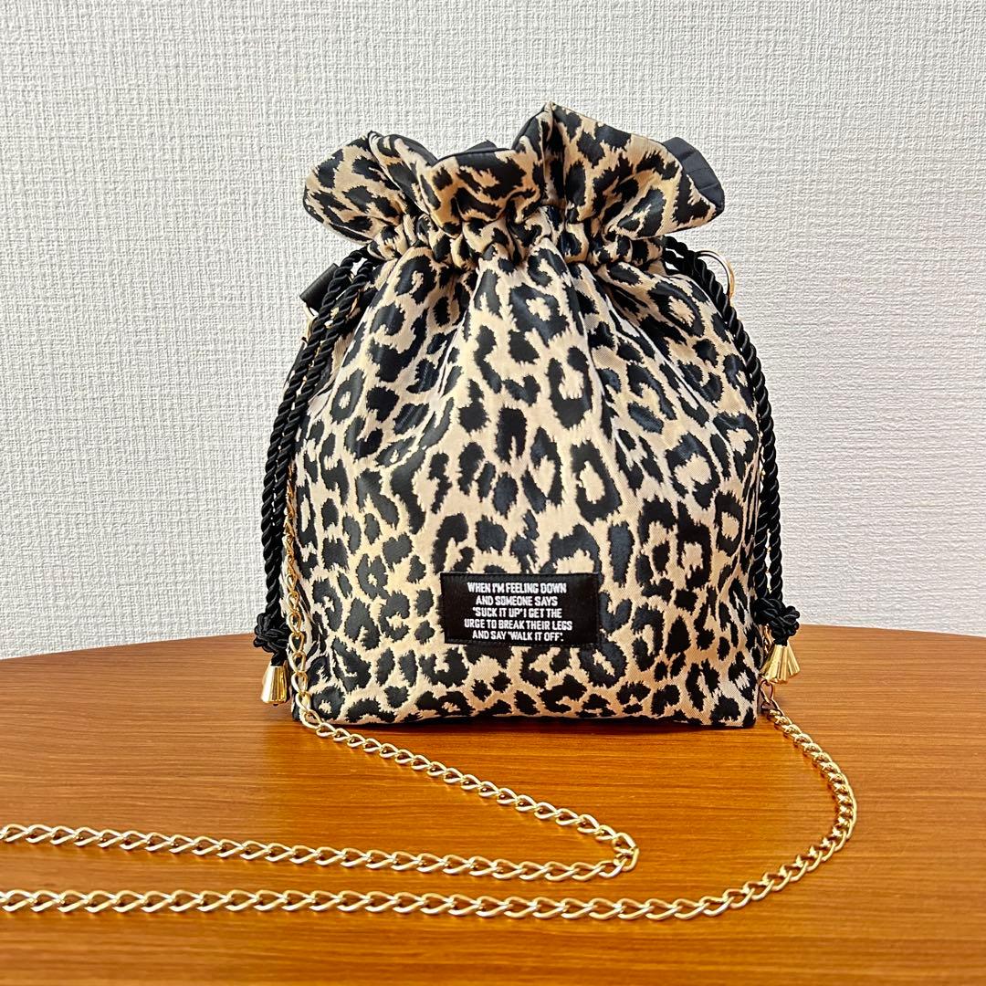 ☆leopard巾着バック☆