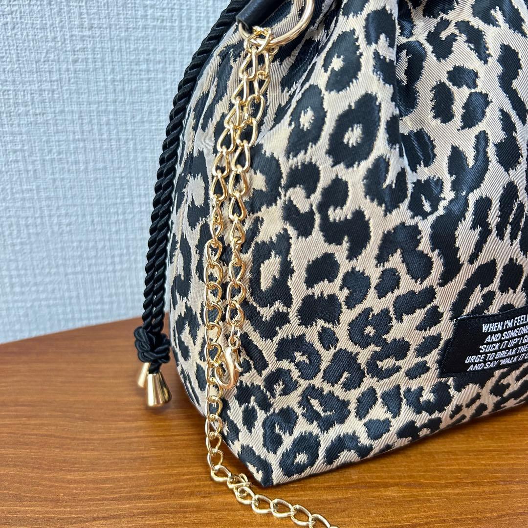 ☆leopard巾着バック☆