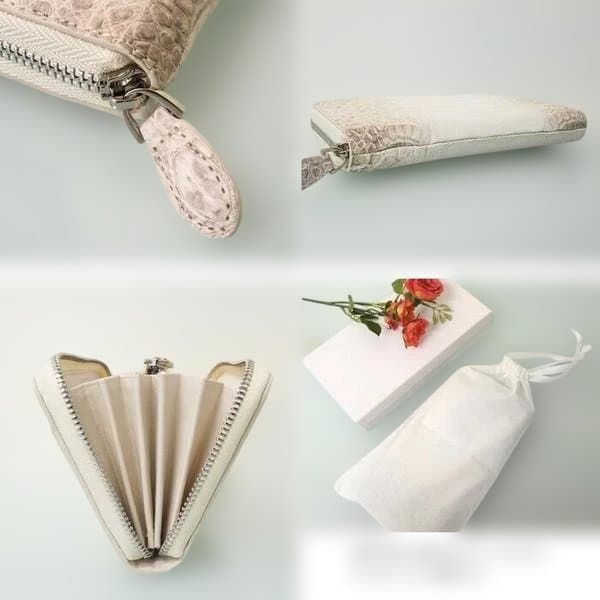 【長財布 高級本革】ヒマラヤクロコ一枚皮 無双仕様 男女兼用ラウンドファスナー2