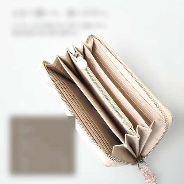 【長財布 高級本革】ヒマラヤクロコ一枚皮 無双仕様 男女兼用ラウンドファスナー2