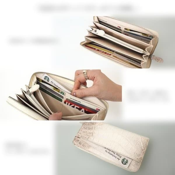 【長財布 高級本革】ヒマラヤクロコ一枚皮 無双仕様 男女兼用ラウンドファスナー2