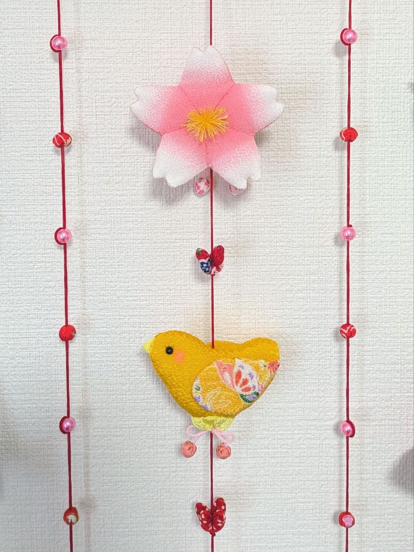 【 うさぎ雛の吊るし飾り(壁掛け) 】ちりめん細工 さげもん 吊るし雛