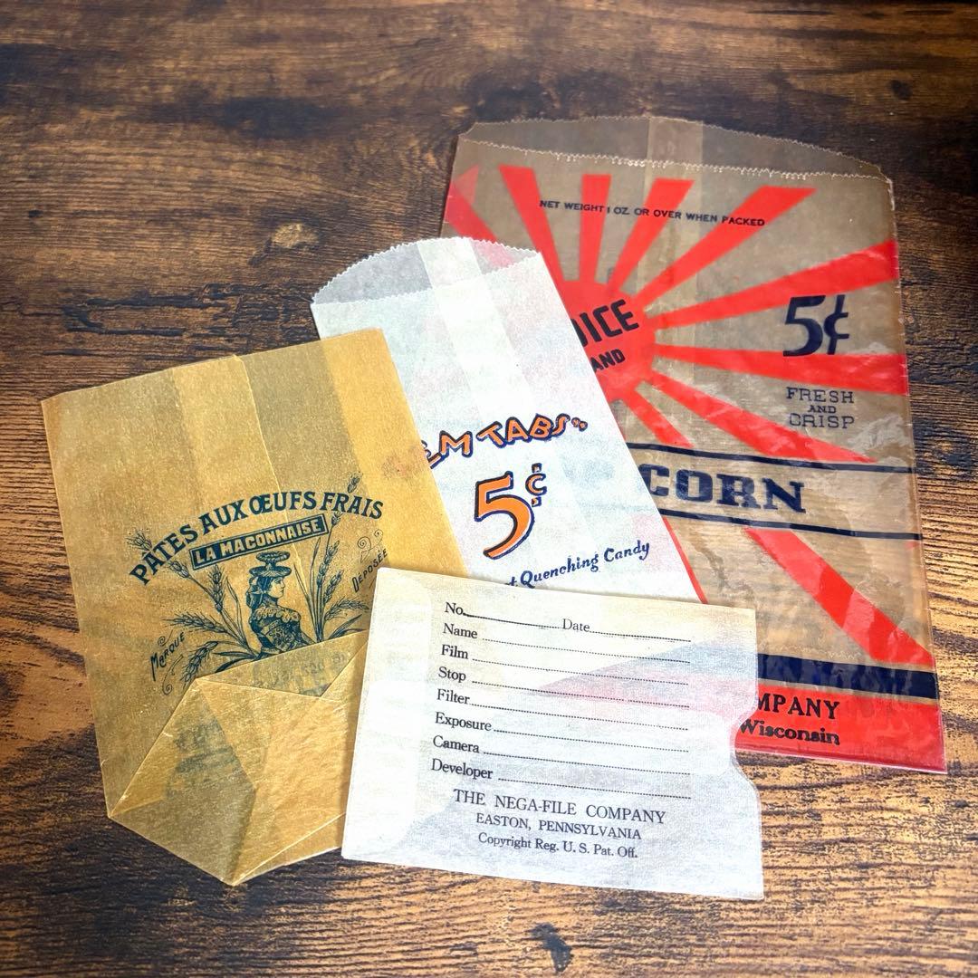 レア　海外紙モノ　マルシェ袋　グラシン封筒　数量限定