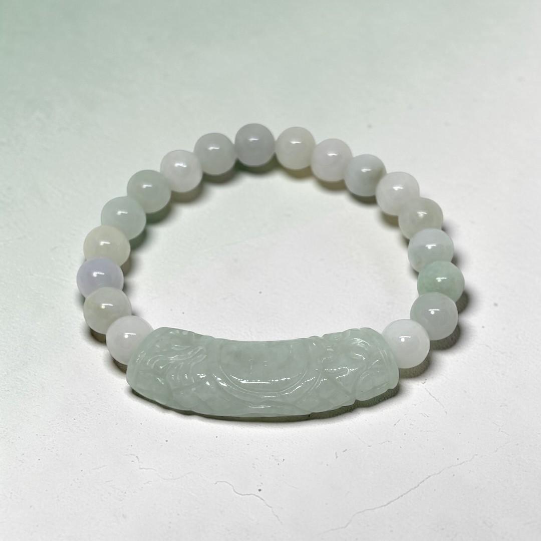 マカロニ型 翡翠 ブレスレット 福 お守り 縁起物 男女兼用