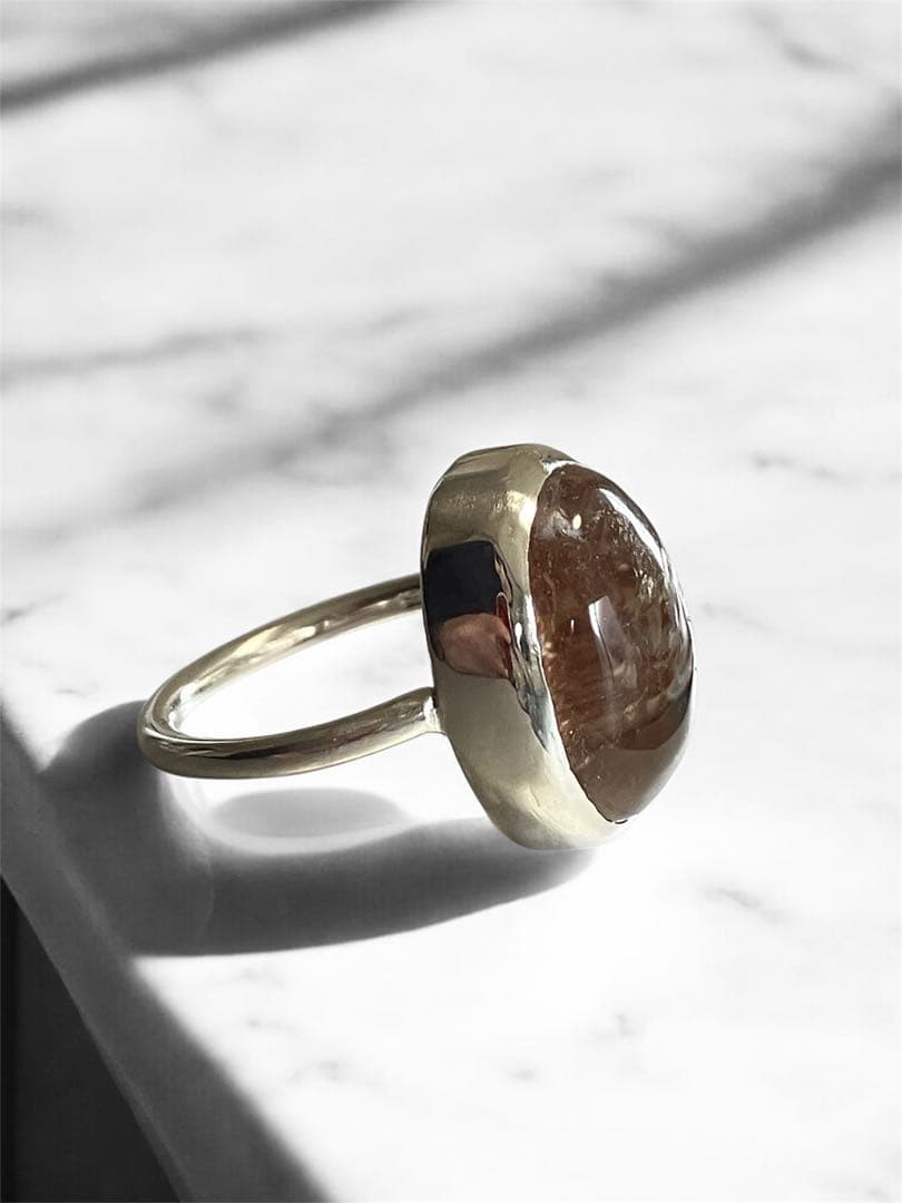 ハンドメイド　シルバーリング　ガーデンクォーツ 13.5号