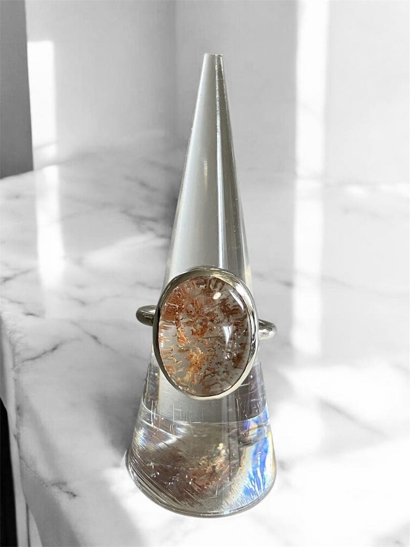 ハンドメイド　シルバーリング　ガーデンクォーツ 13.5号