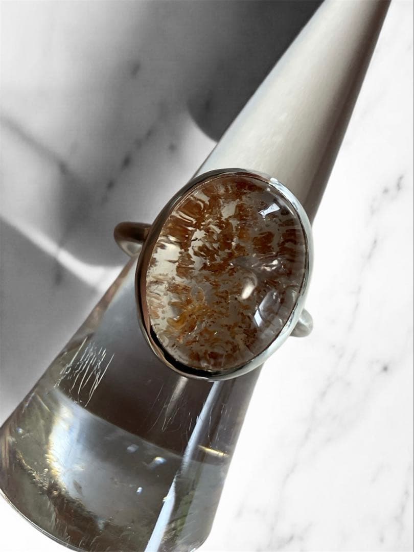 ハンドメイド　シルバーリング　ガーデンクォーツ 13.5号