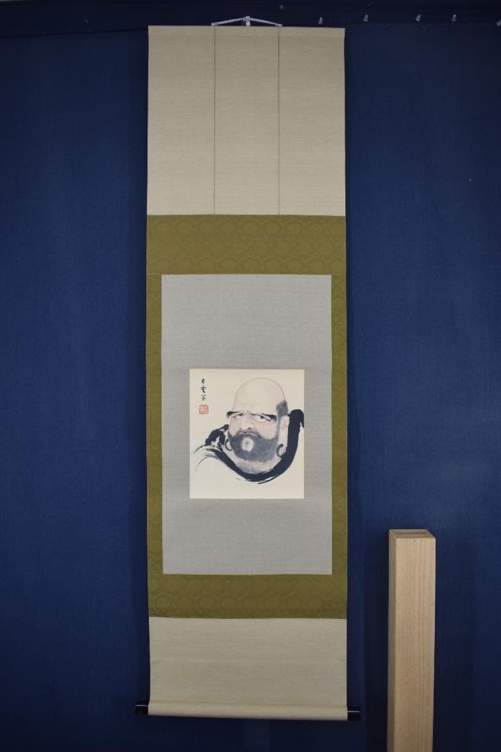 白雲/達磨図/小品/横物/掛軸☆宝船☆Z-437