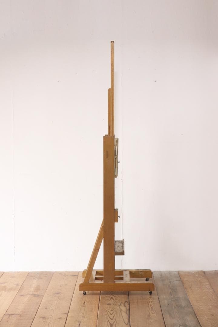 ヴィンテージ 大型 イーゼル 看板立て キャスター 昇降 画架 ディスプレイ