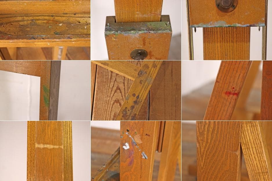 ヴィンテージ 大型 イーゼル 看板立て キャスター 昇降 画架 ディスプレイ